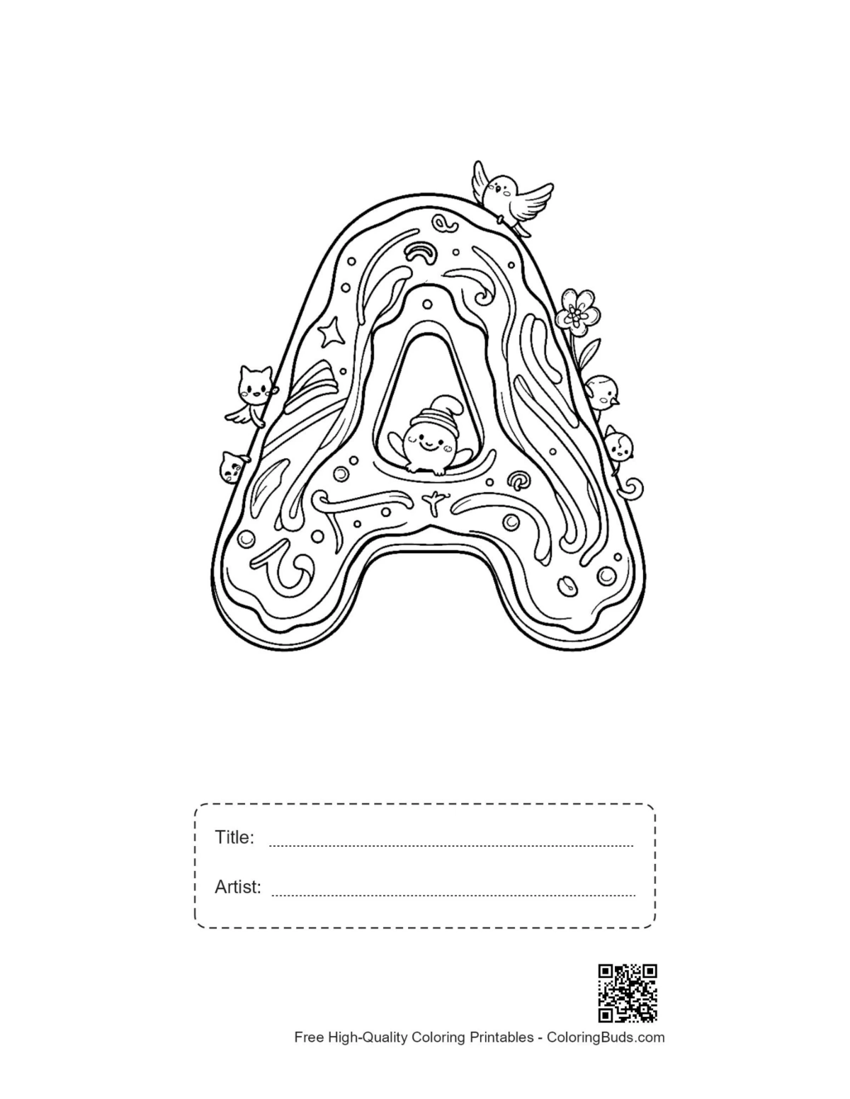 Letter A-Z printable with title box