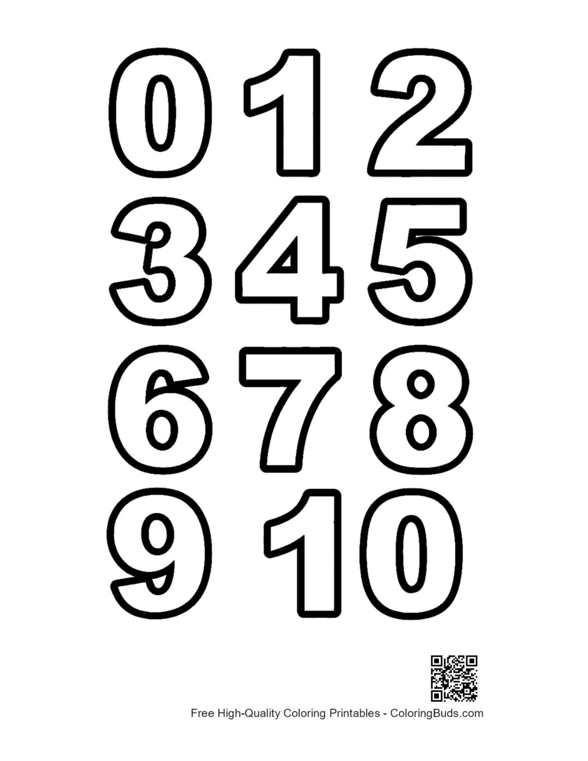 Printable color by number sheet numbers 1-10