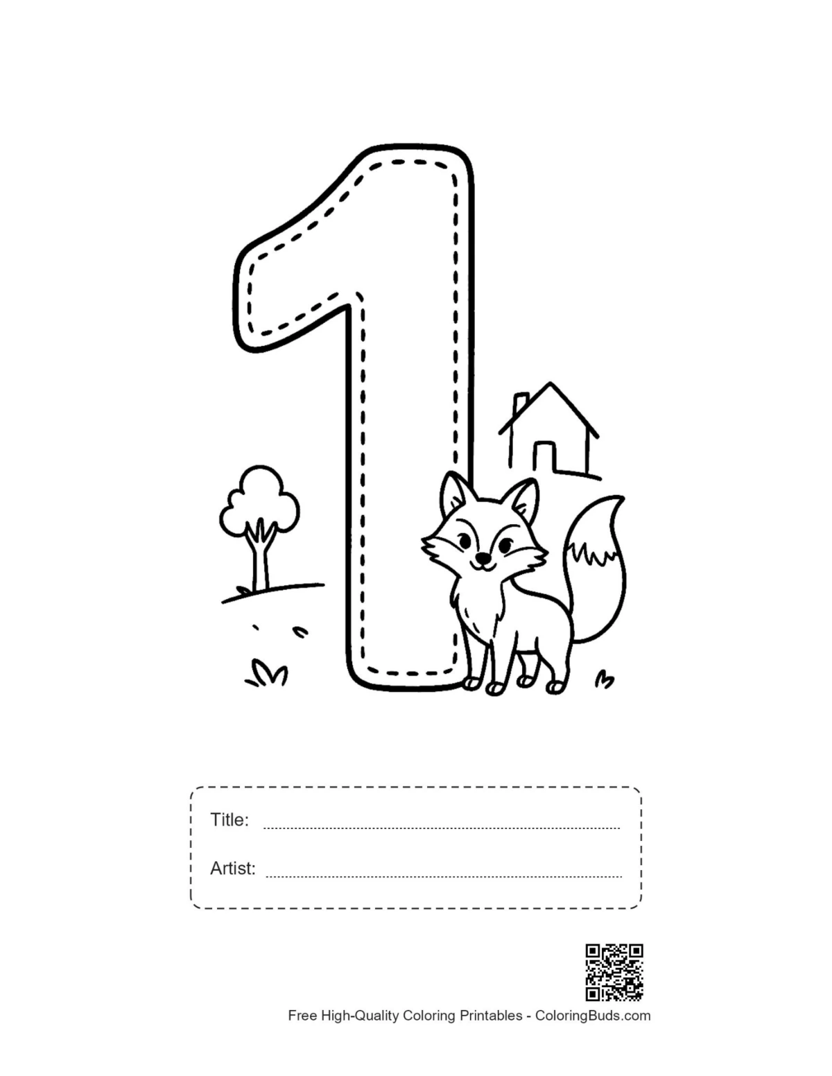 Numbers 1-10 printable with title and artist box for kids