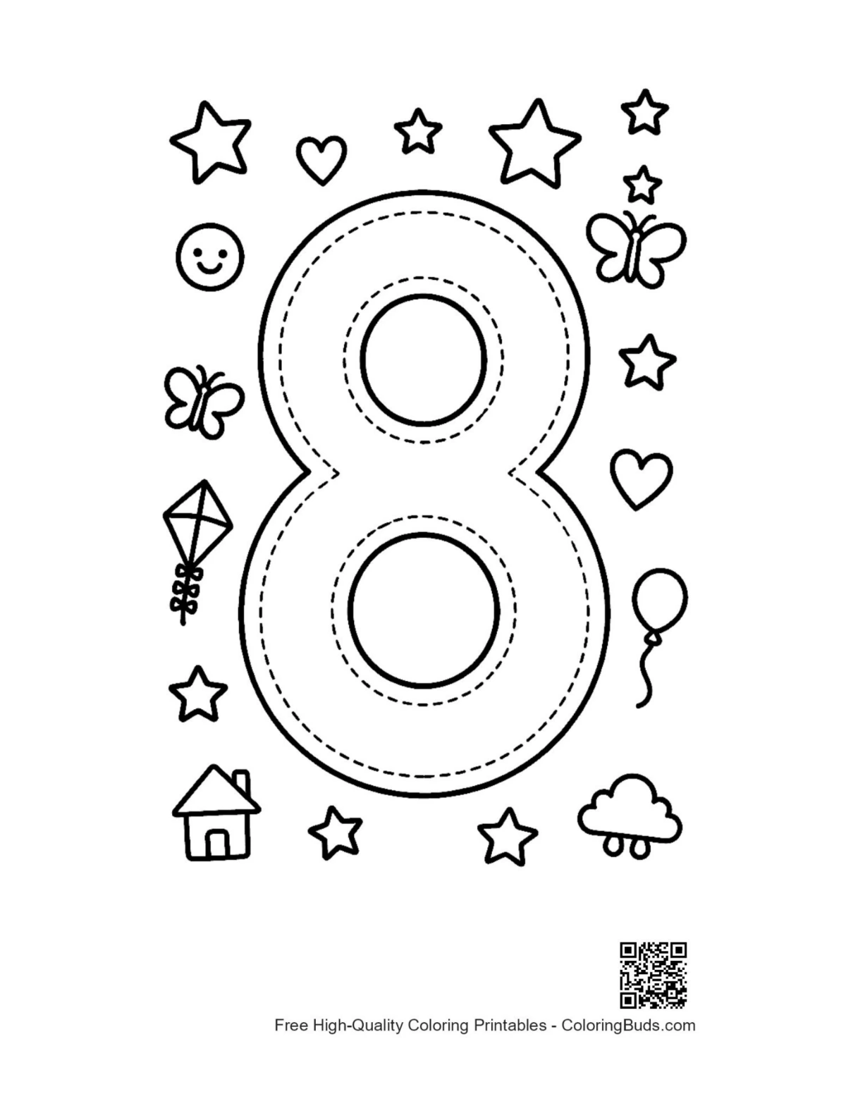 Free number 1-10 coloring page printable for kids