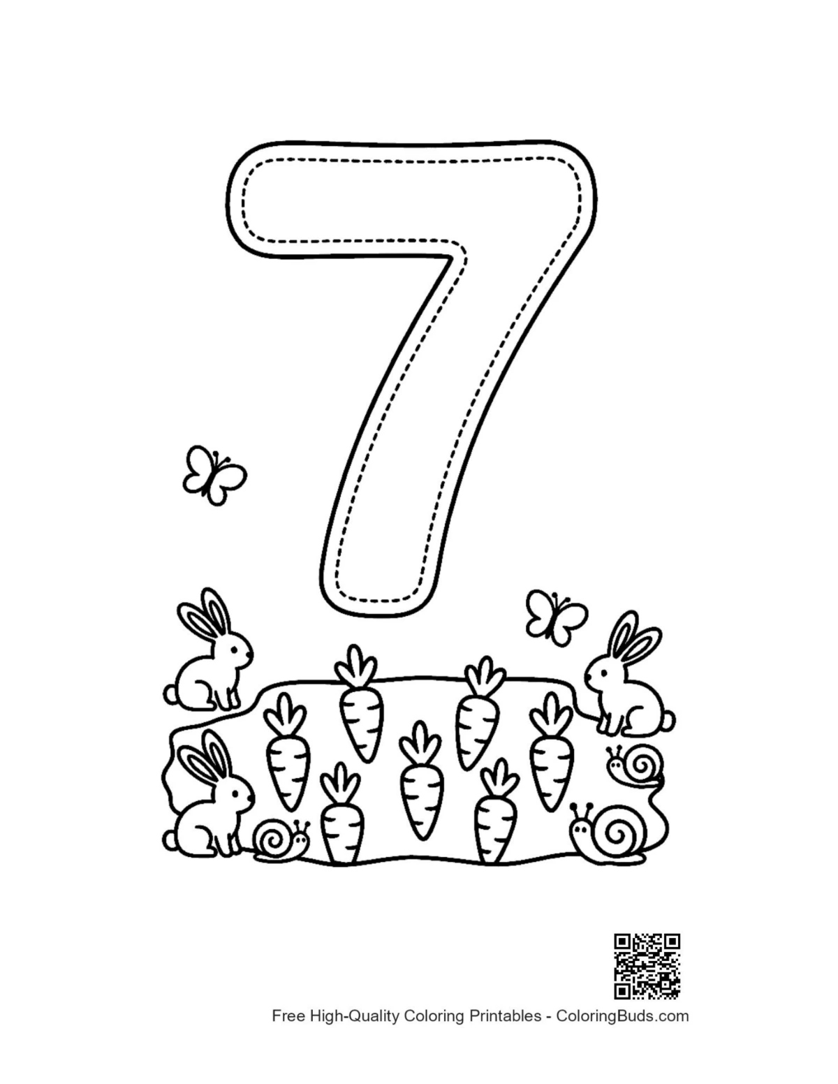 Printable Number 1-10 sheet for kids coloring