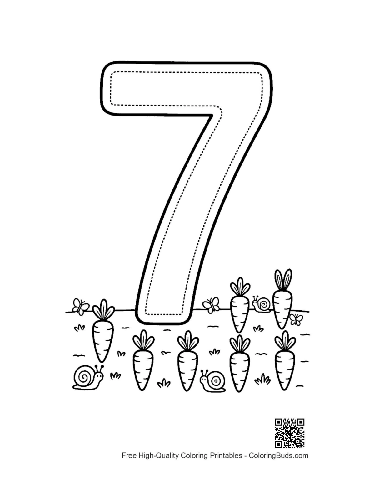 Free printable numbers 1-10 coloring page for kids