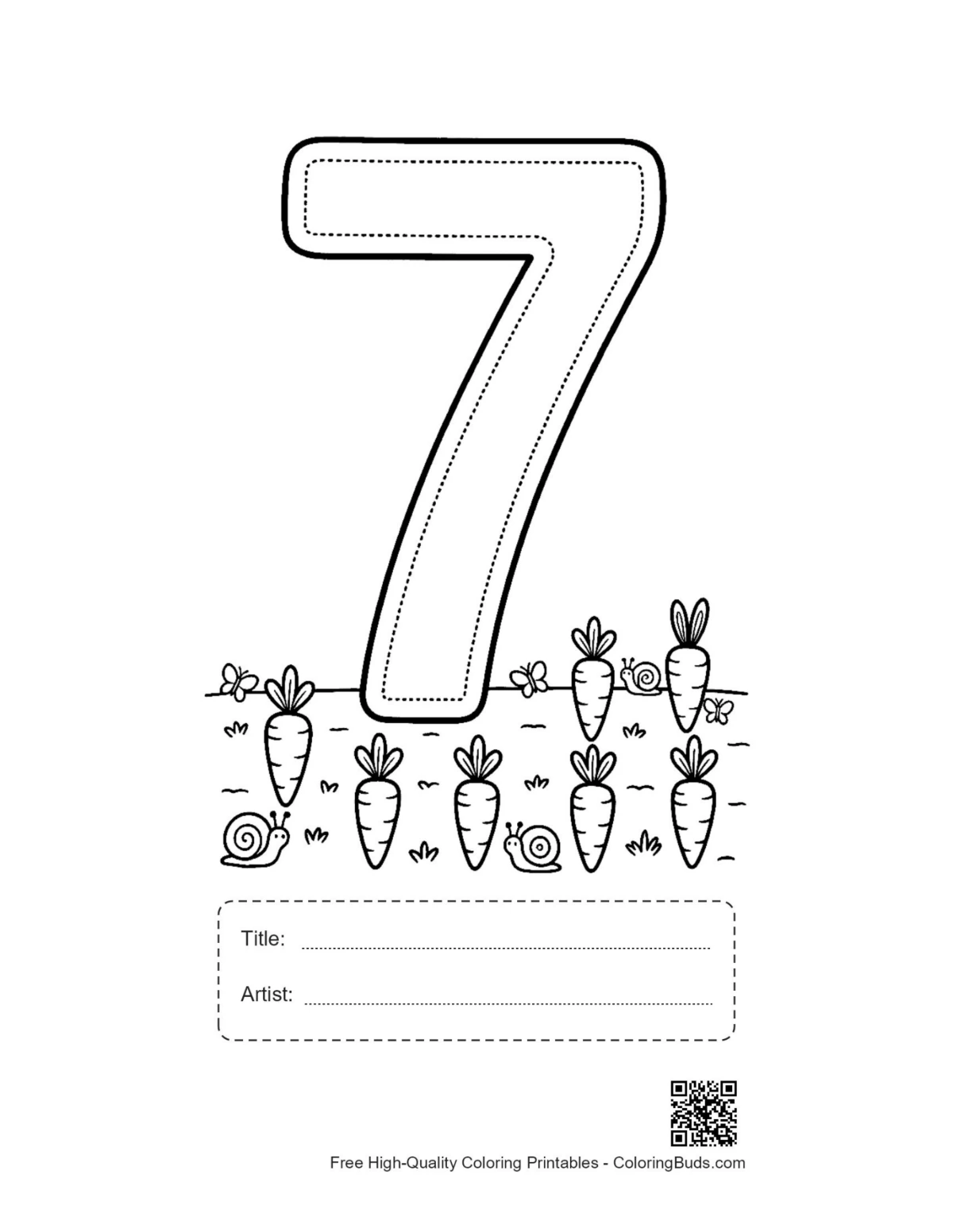 Numbers 1-10 printable with title and artist box