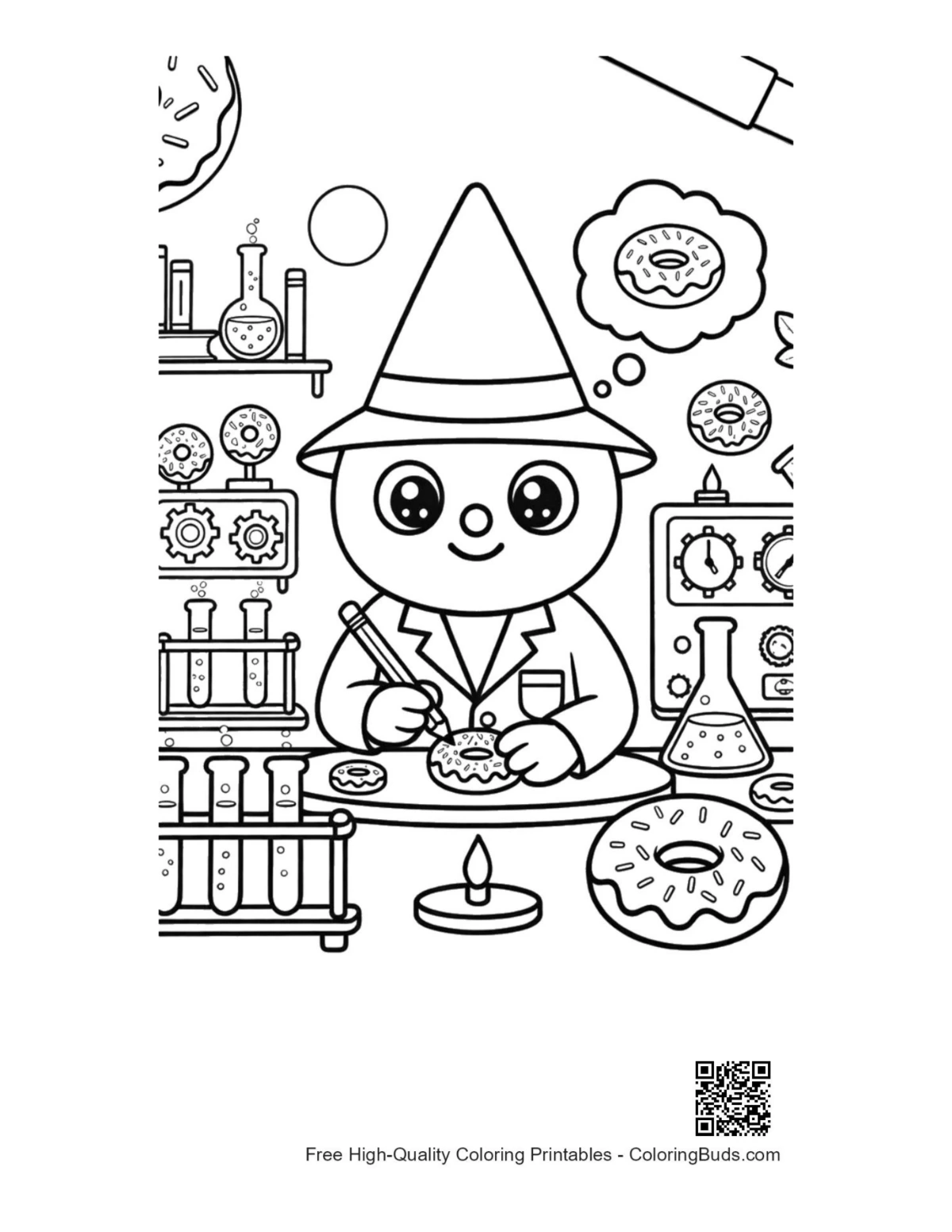 Little Green Man alien scientist lab printable