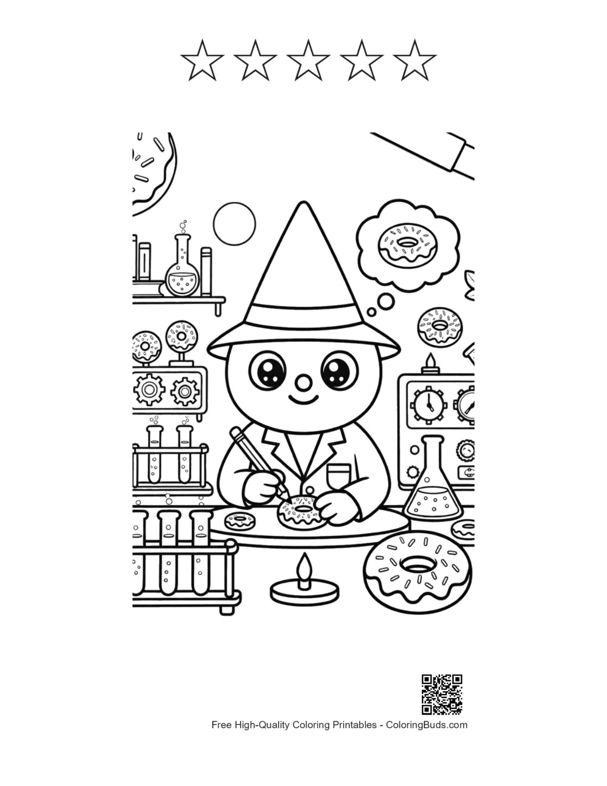 Alien experiment printable with 5 star outlines