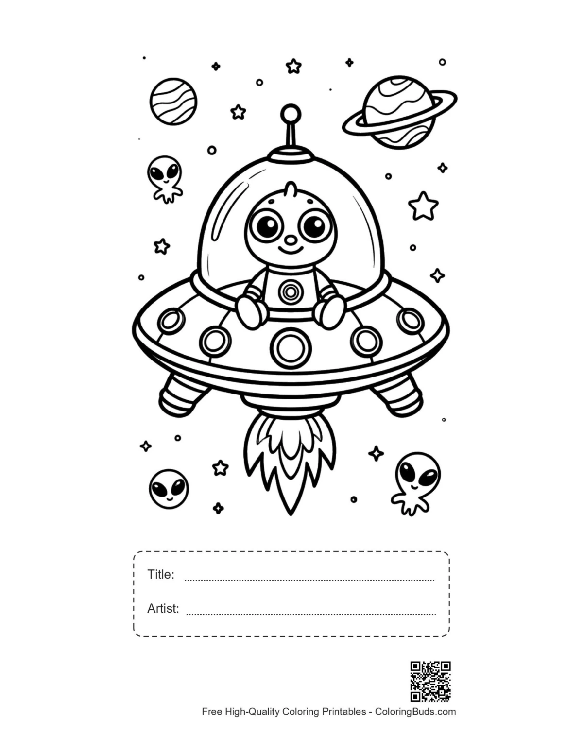 Alien pilot stars printable with title box