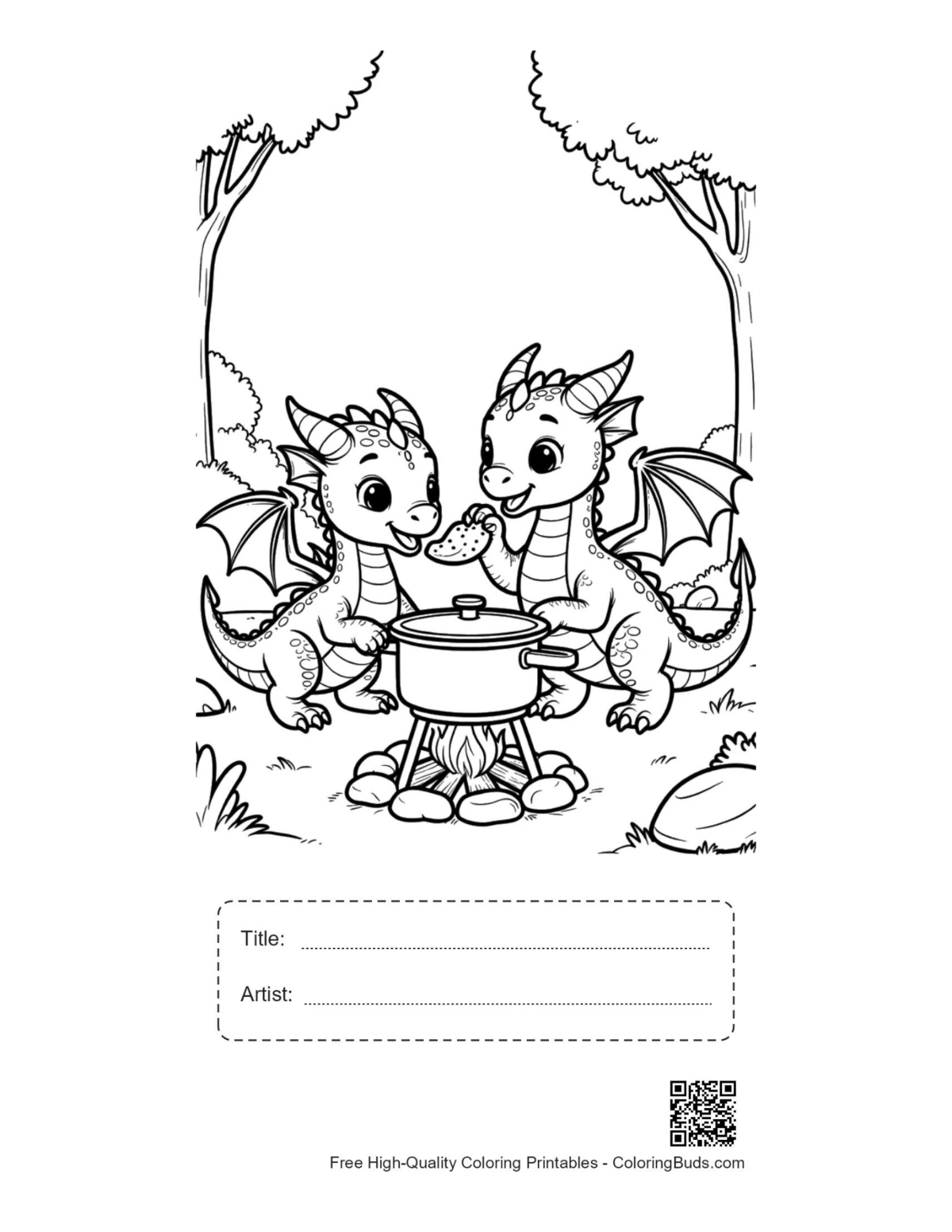 Baby dragon duo meal prep printable with title box