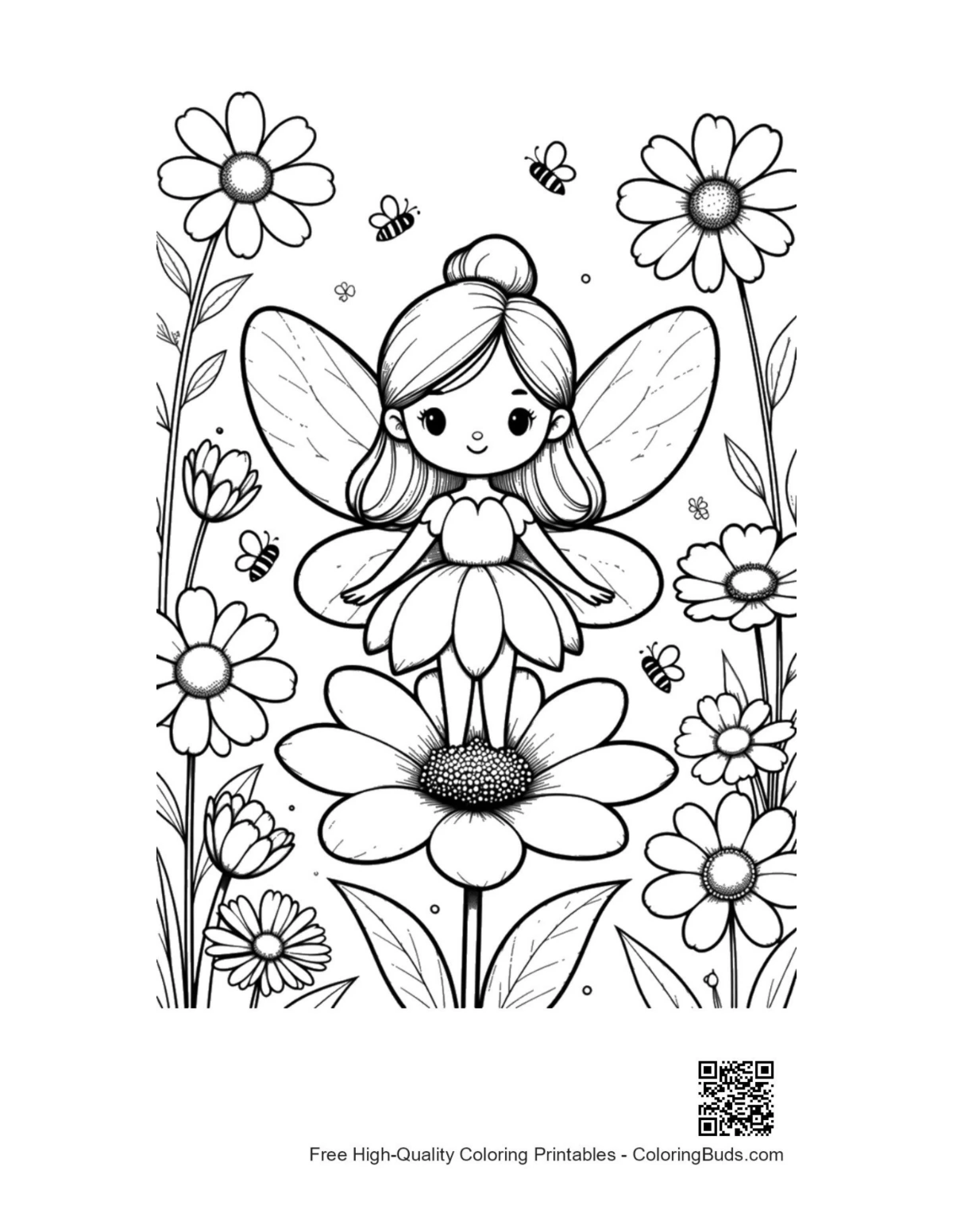 Sweet garden sprite petals printable coloring page