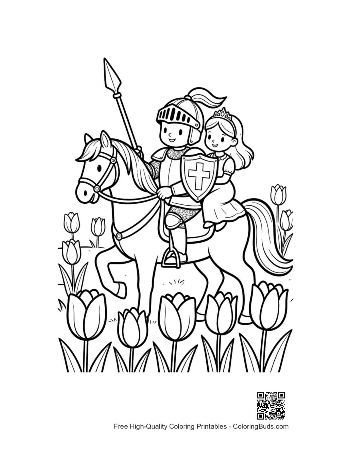 Free printable Medieval knight coloring page download