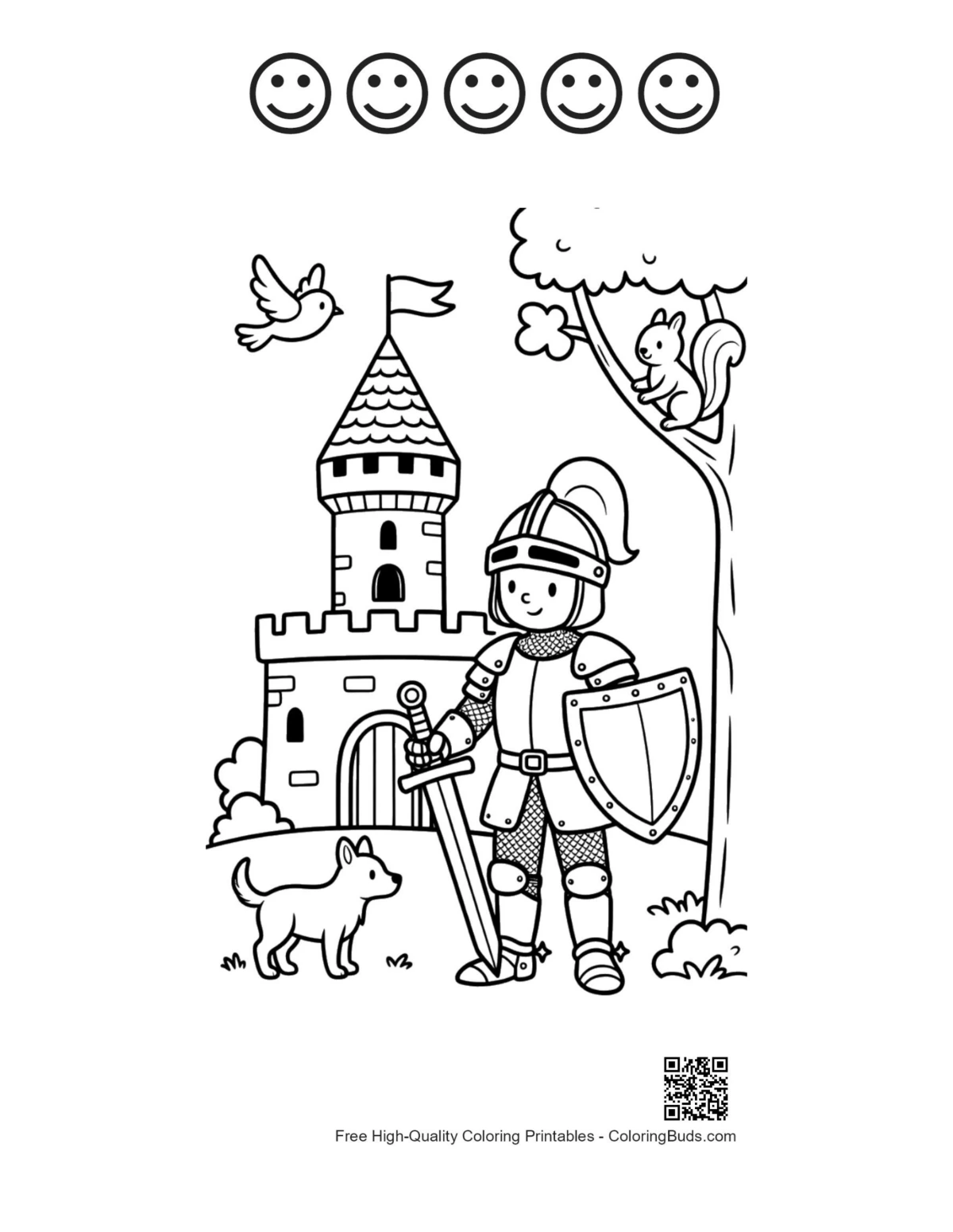 Mittelalter Ritter mit lachenden Gesichtern druckbar