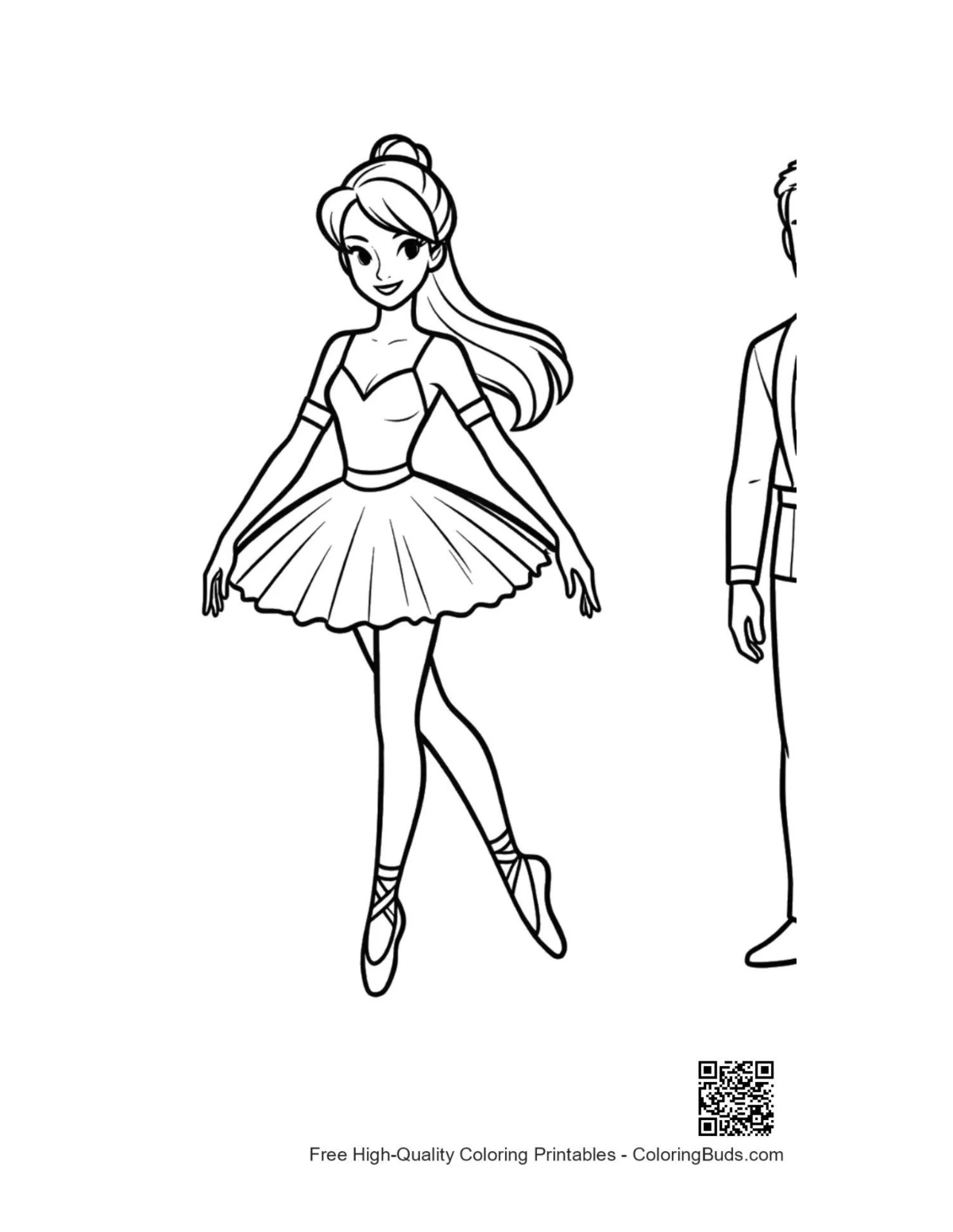 Graceful Ballerina Princess coloring page