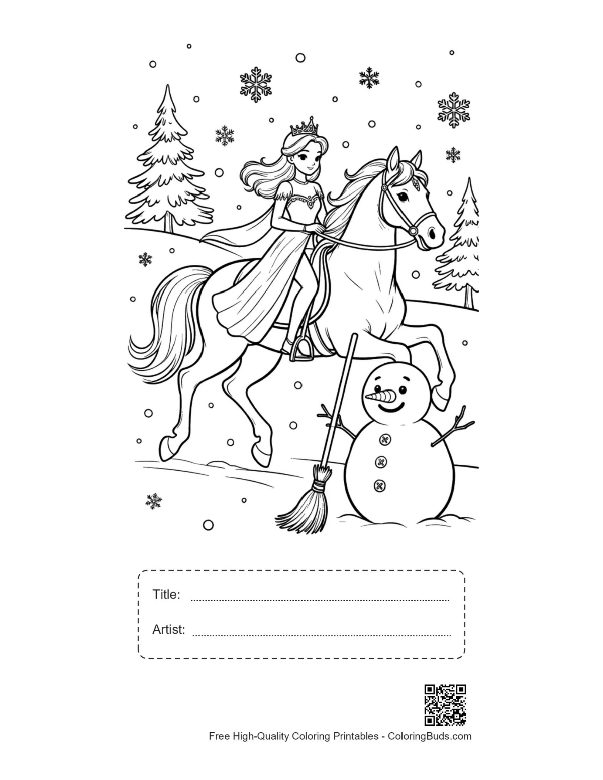 Brave Ice Princess printable with title artist box