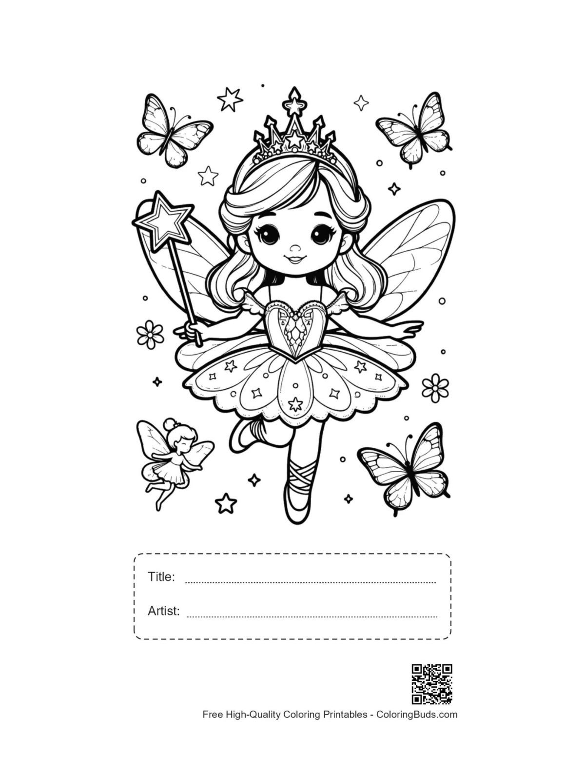 Easy ballerina princess printable with title artist box
