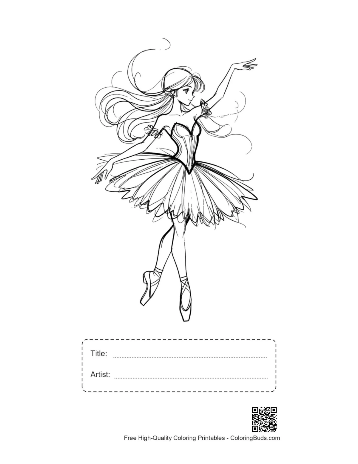 Printable Ballerina Princess with title box