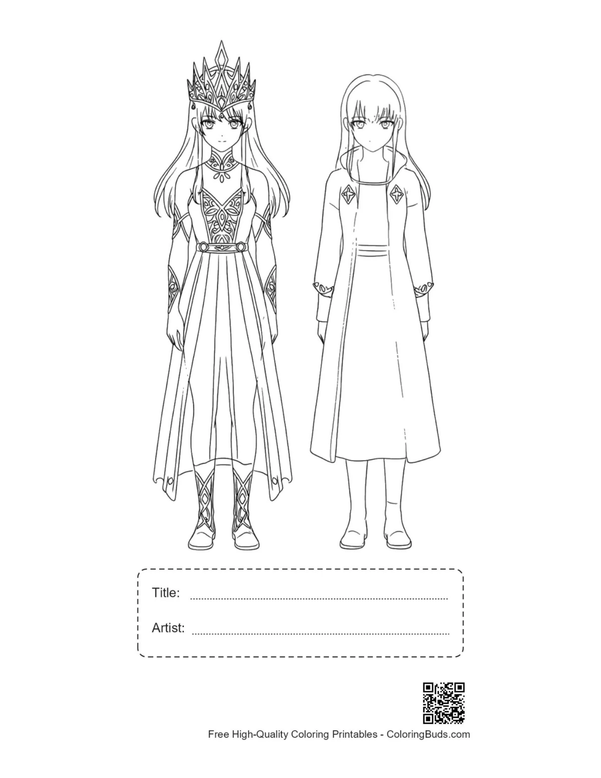 Printable Ice Princess sheet with title box