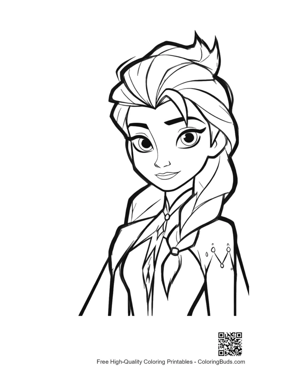 Ice Princess Elsa coloring page outline