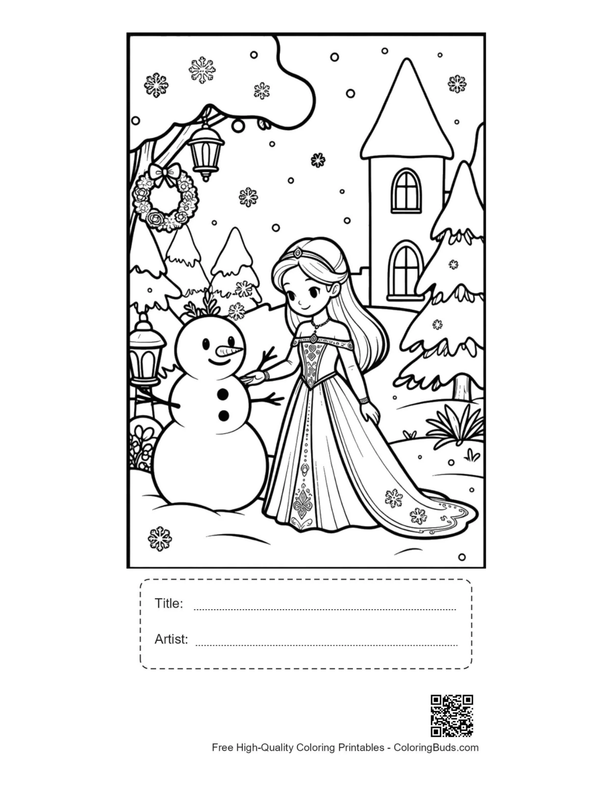 Ice princess printable with title artist box