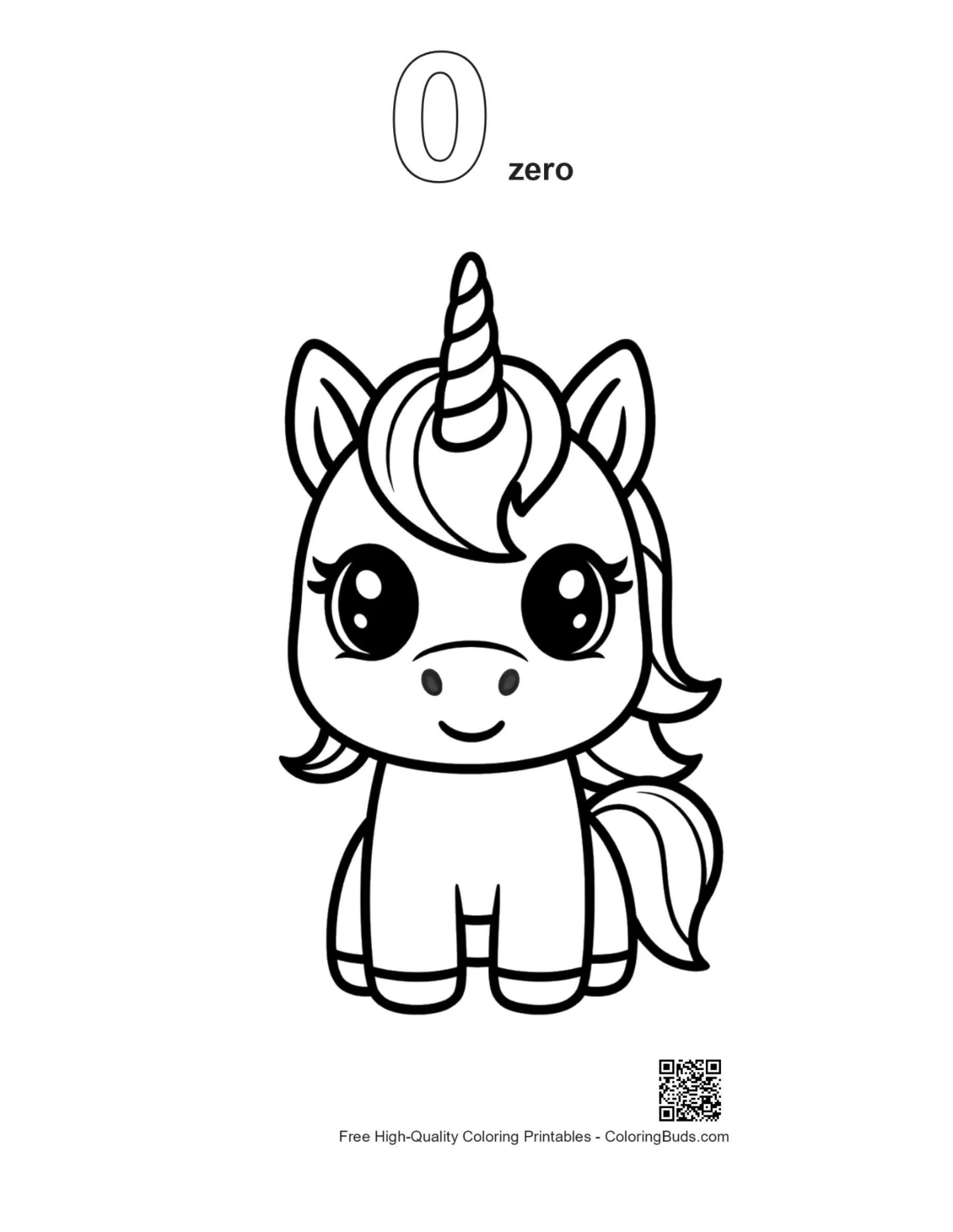 Kawaii unicorn outline printable #0