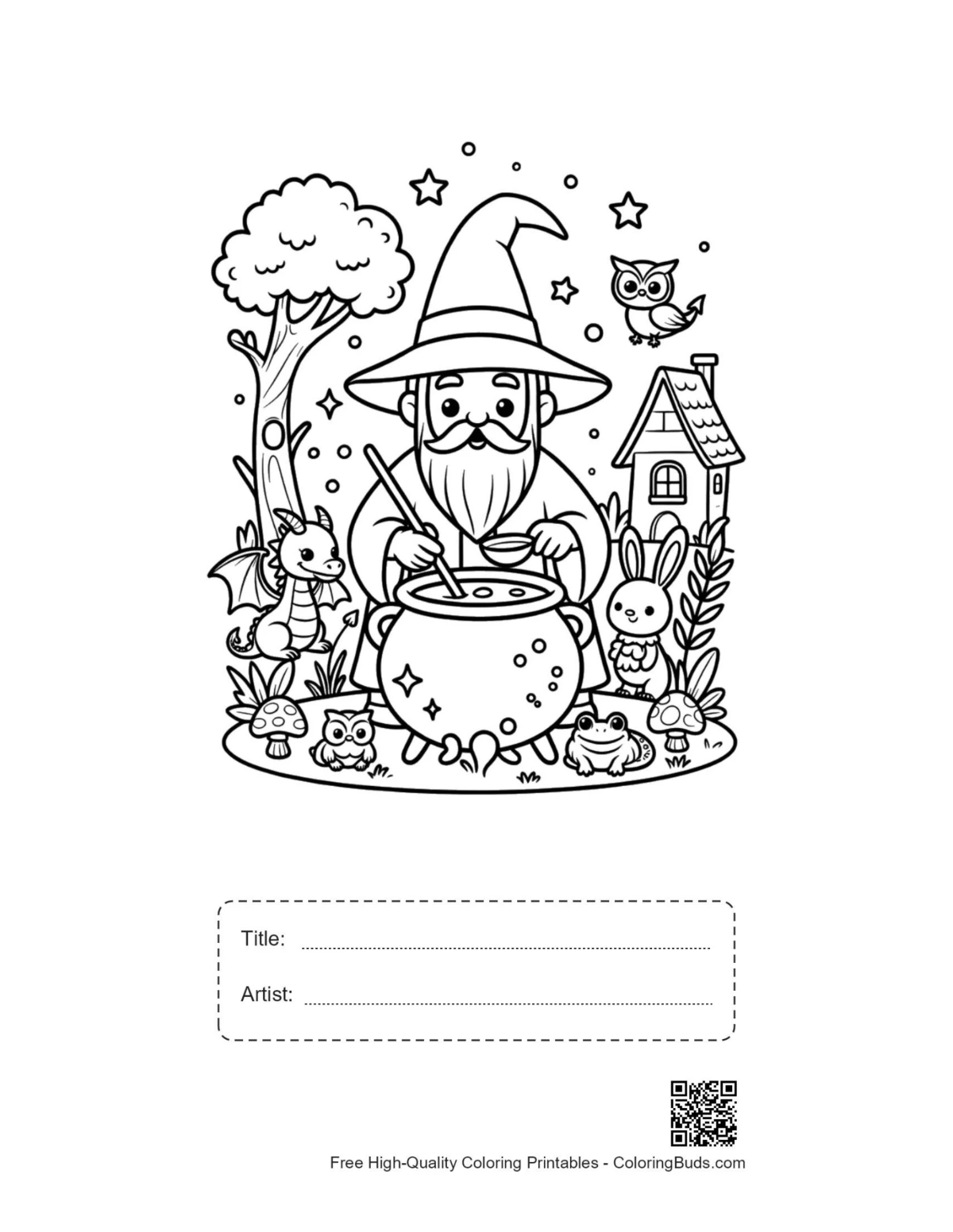 Wizard potion printable with title box
