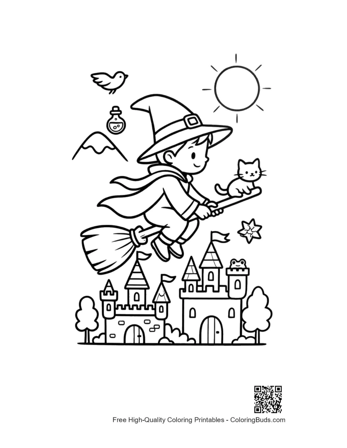 Magic wizard printable coloring page download