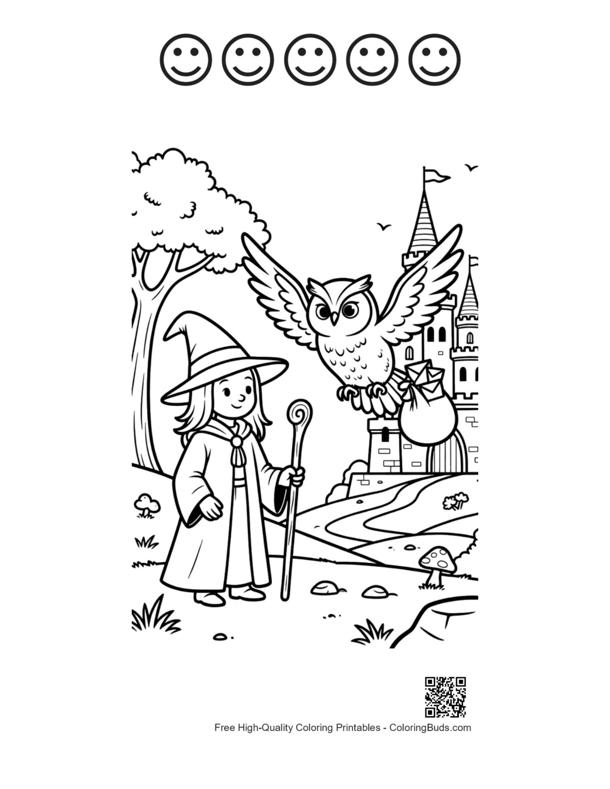 Free magic wizard printable with happy faces