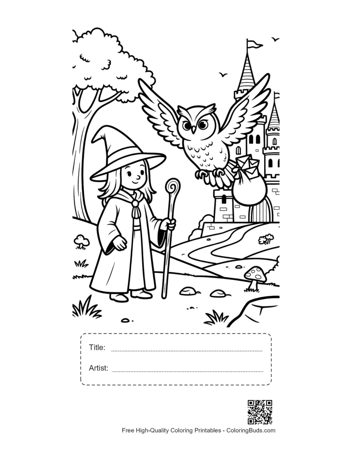 Free magic wizard printable with title box