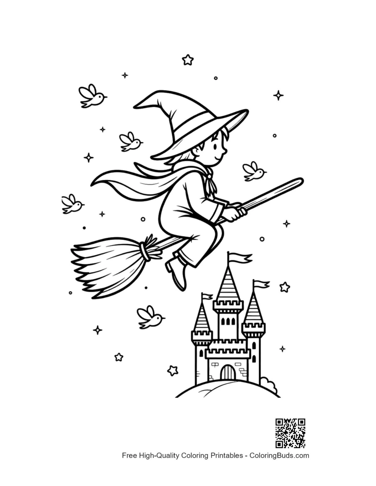 Magic wizard coloring page printable