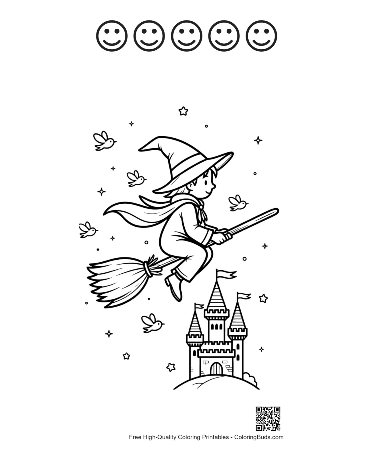 Wizard printable with 5 happy faces