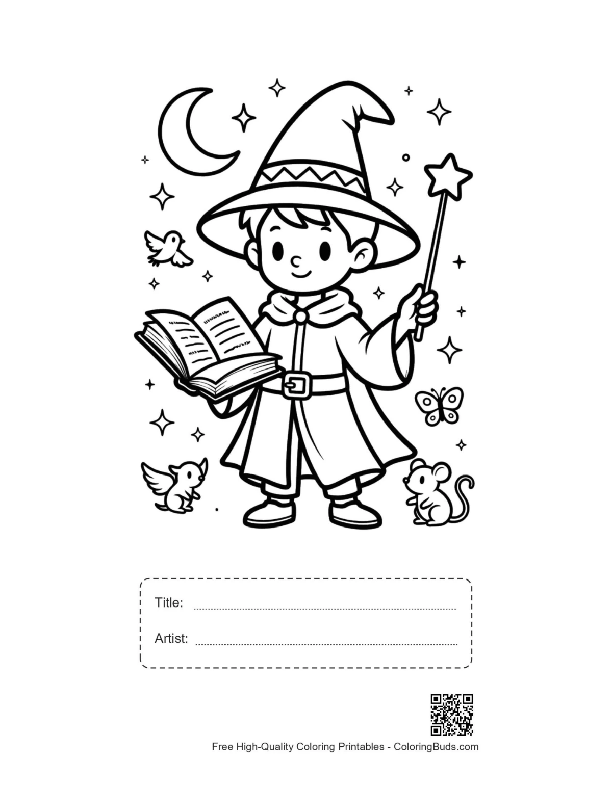 Printable young apprentice magic book stars title box