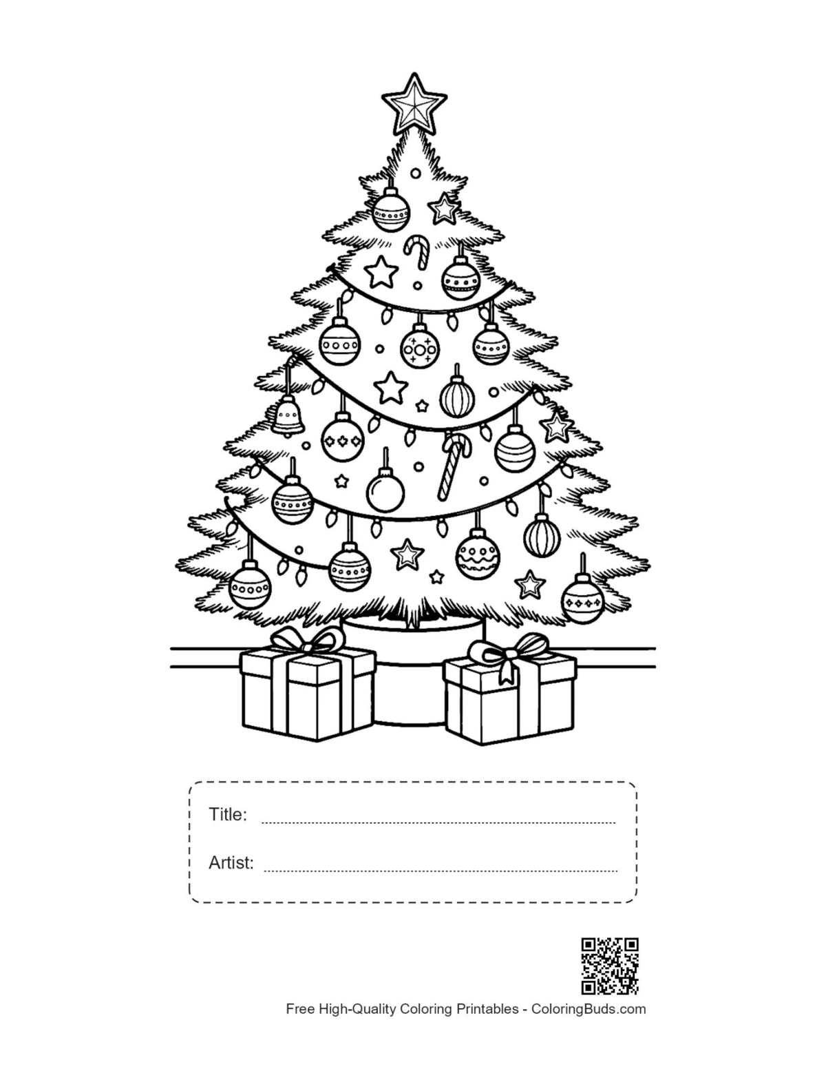 Cute tree printable with title box