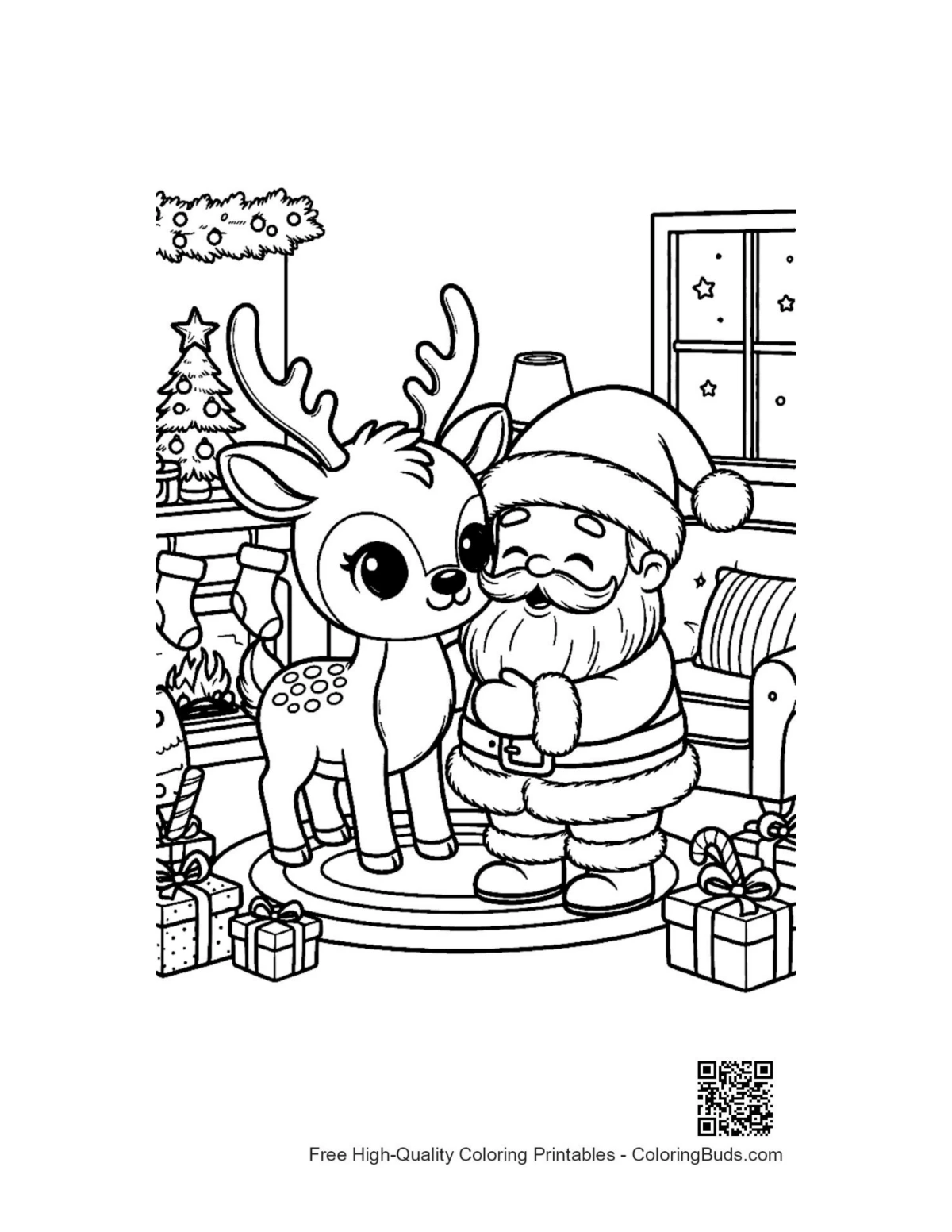 Free reindeer printable coloring page download