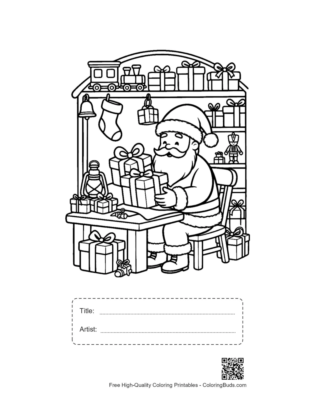 Santa Claus printable with title artist box
