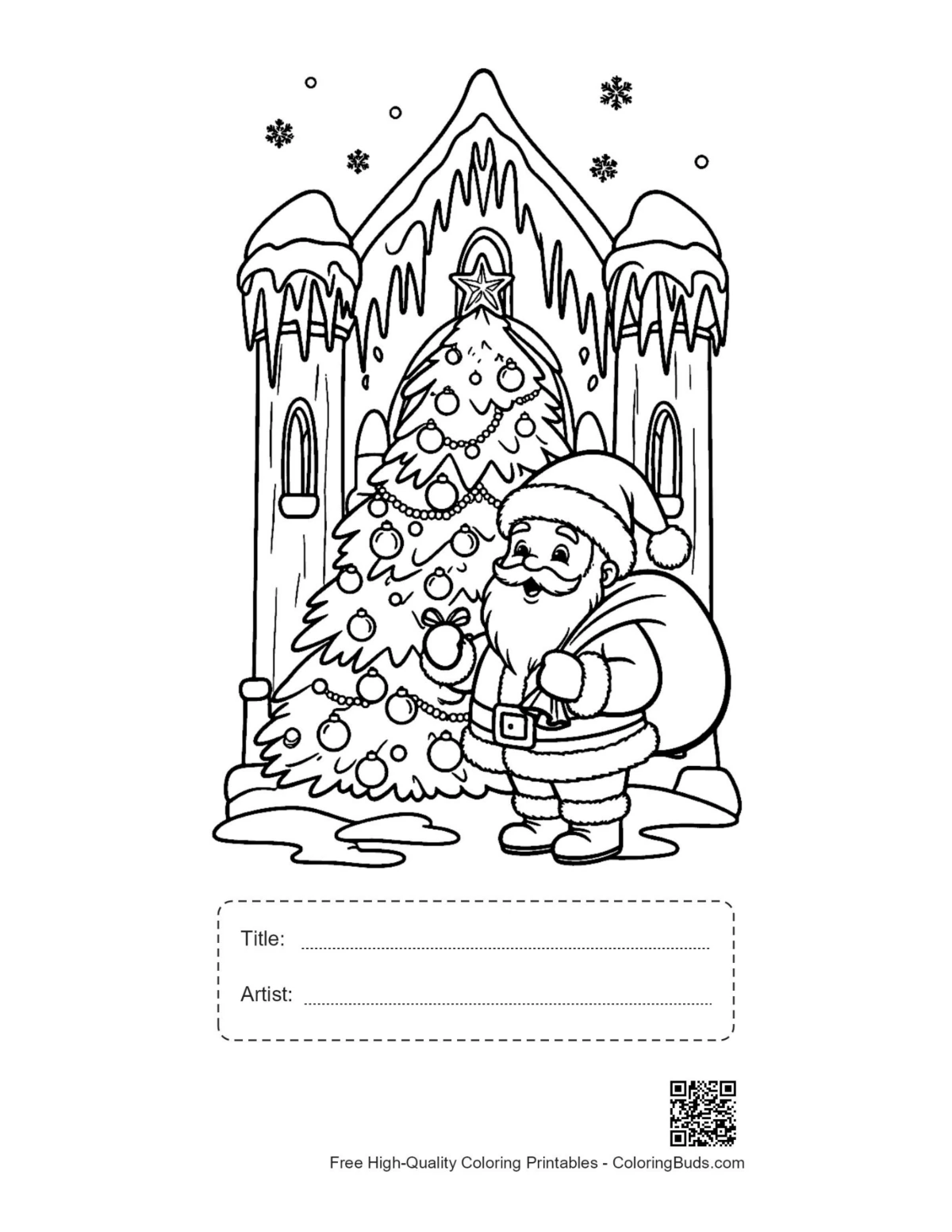 Santa Claus printable with title and artist box
