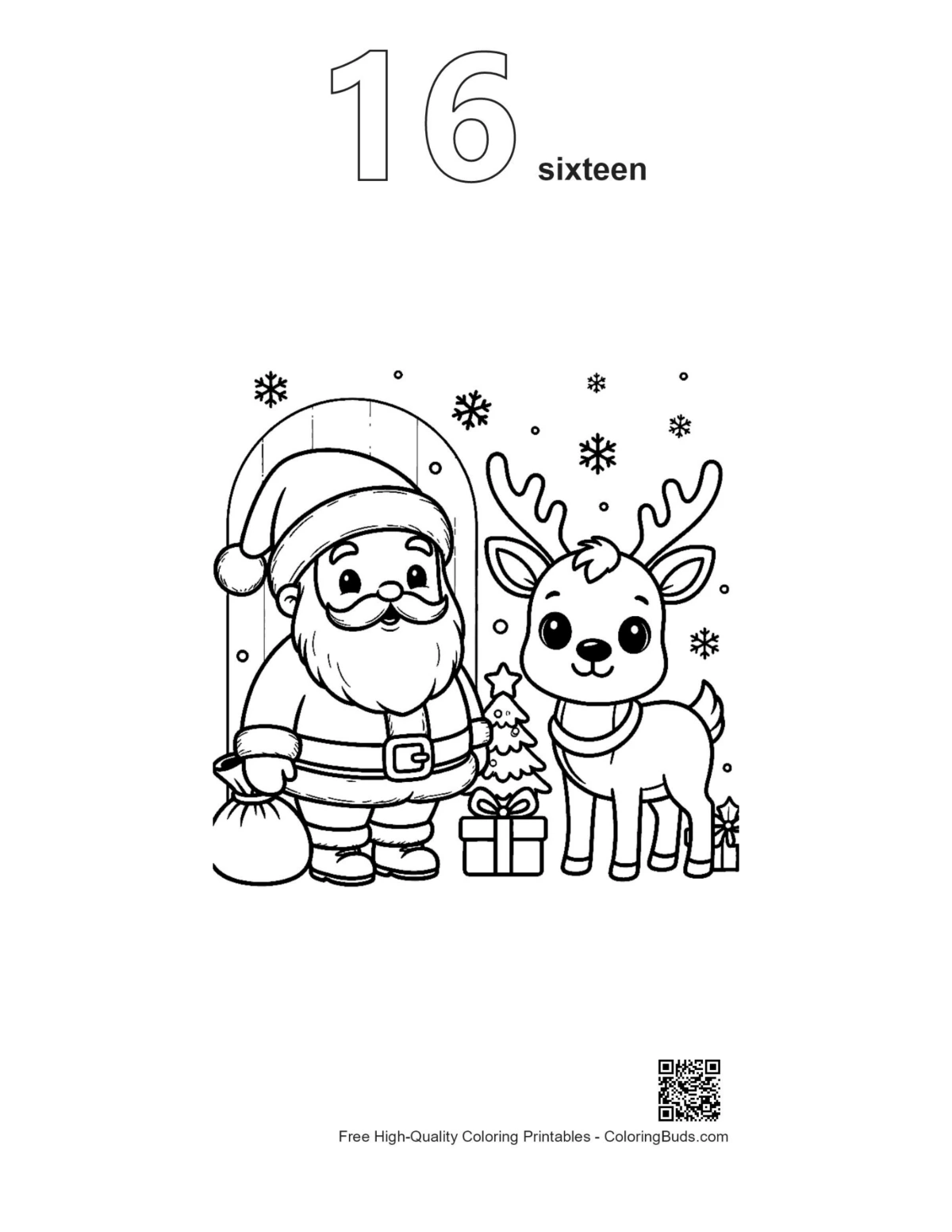Santa Claus coloring page outline number 16 printable