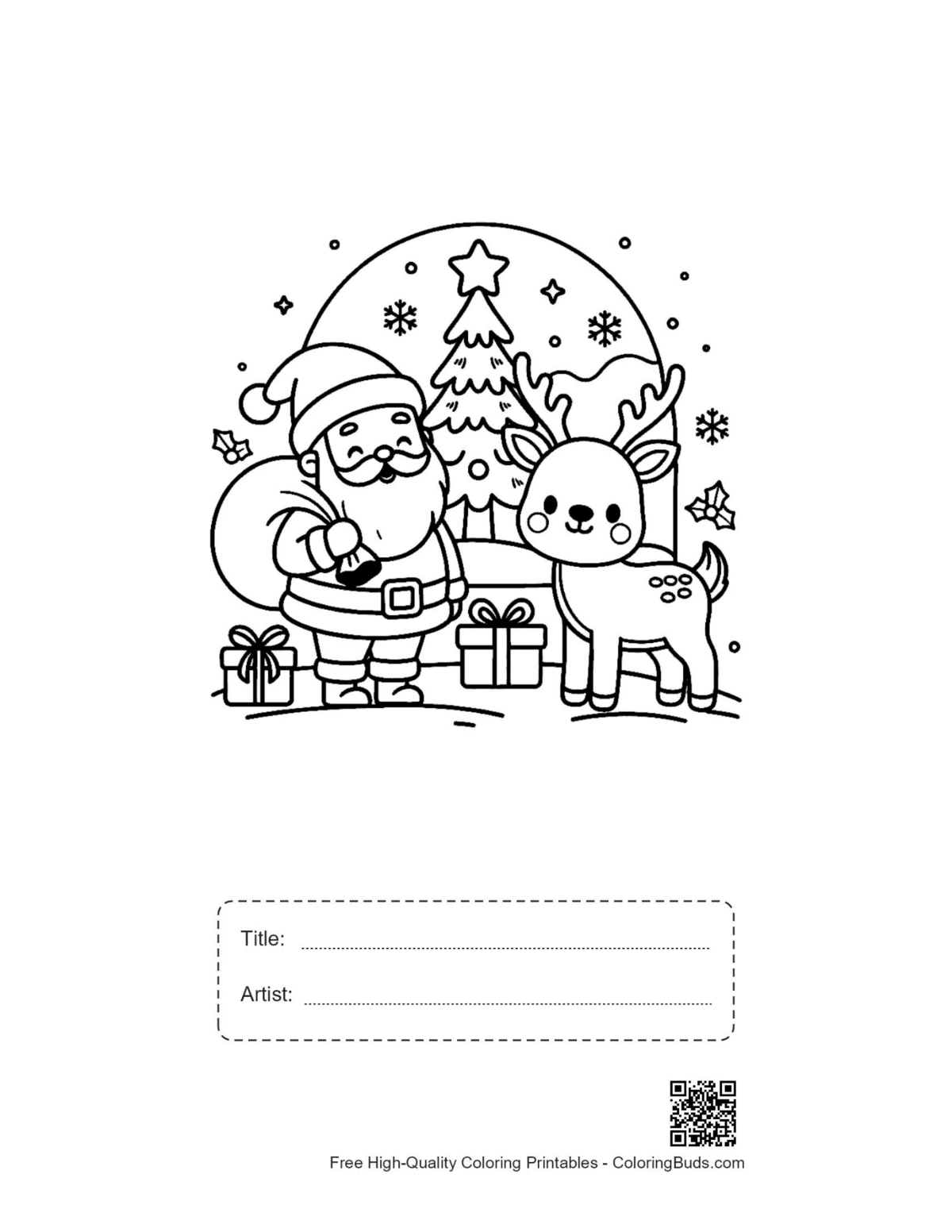 Santa Claus printable with title artist box