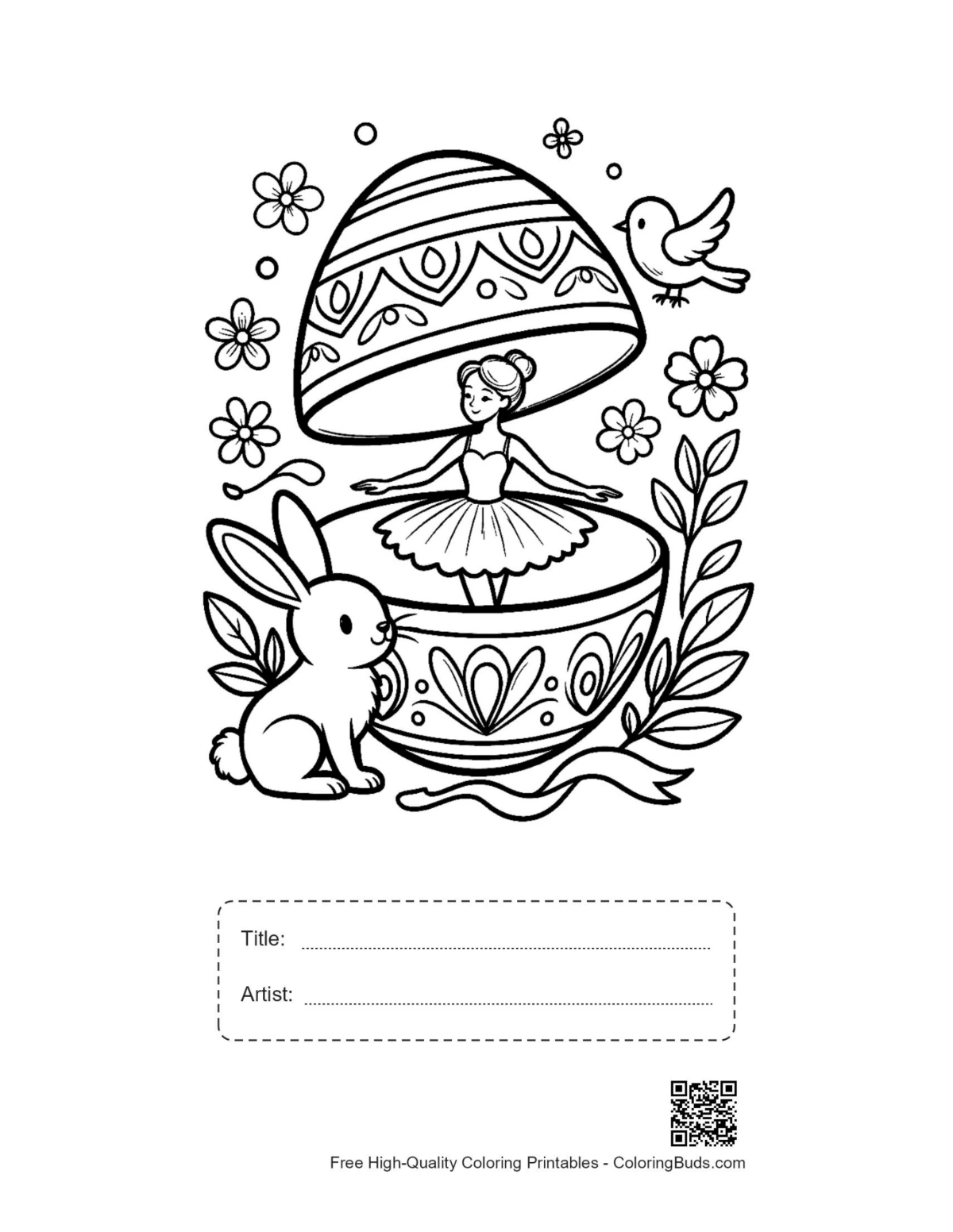 Easter eggs printable with title artist box