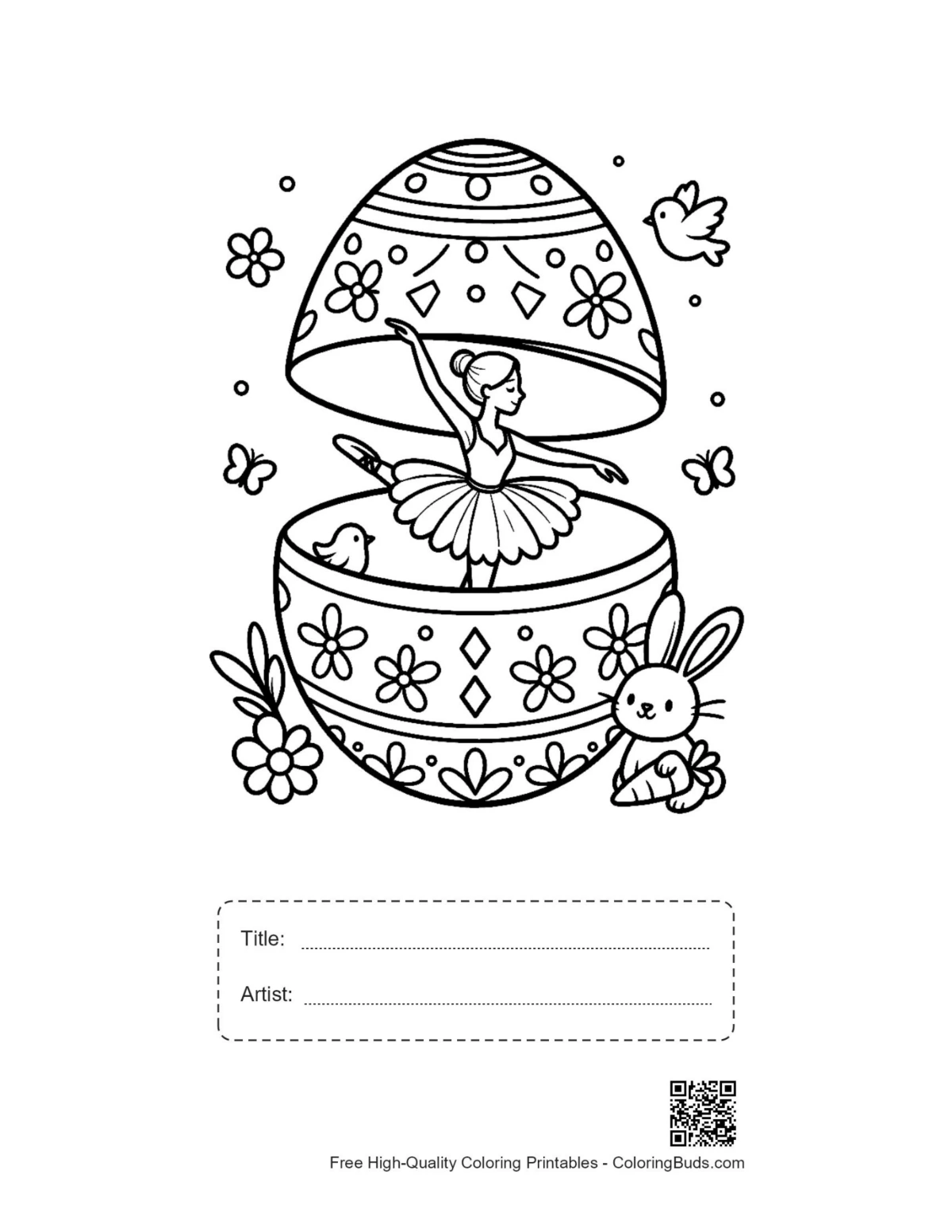 Kostenloses Oster-Eier-Druckbild mit Titel-Feld