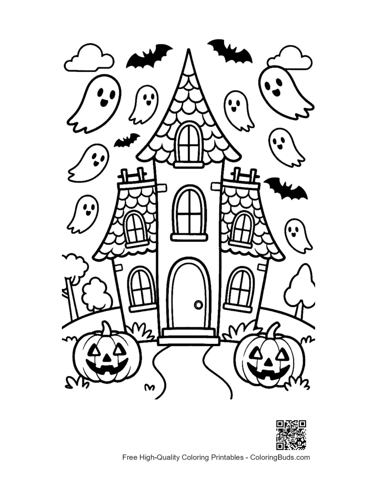 Free ghost coloring sheet printable download