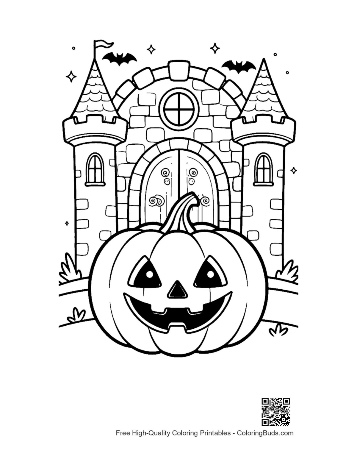 Free Jack-O'-Lantern printable for kids coloring