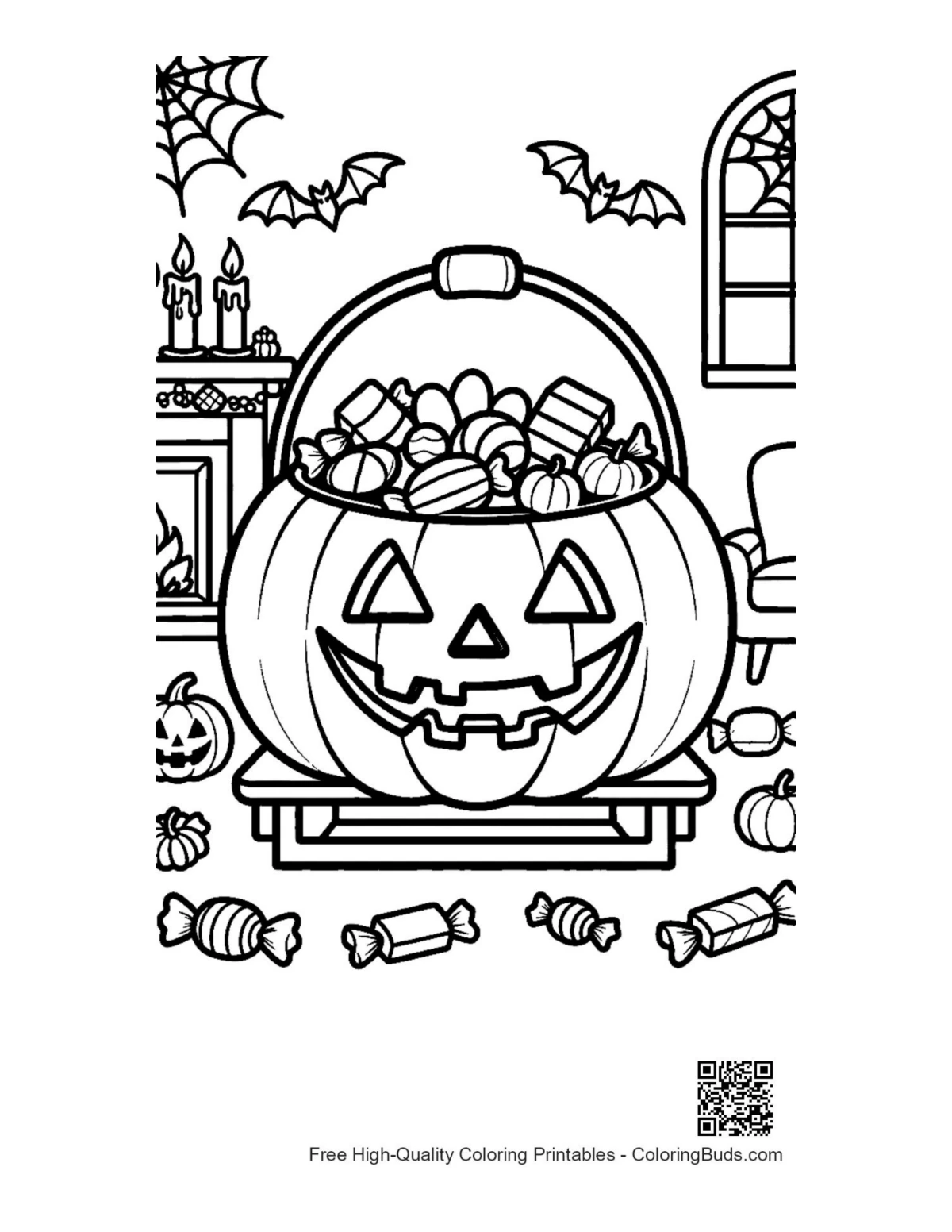 Printable Jack-O-Lantern coloring page outline