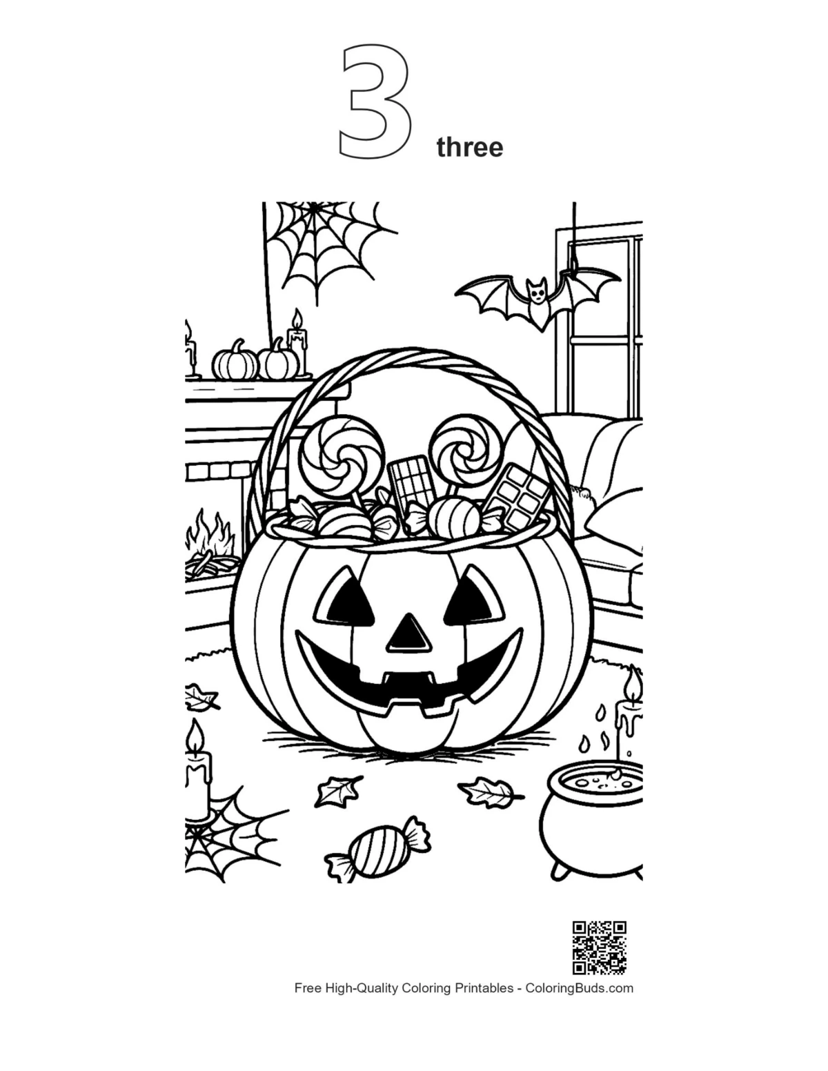 Jack-O'-Lantern pail outline #3 printable