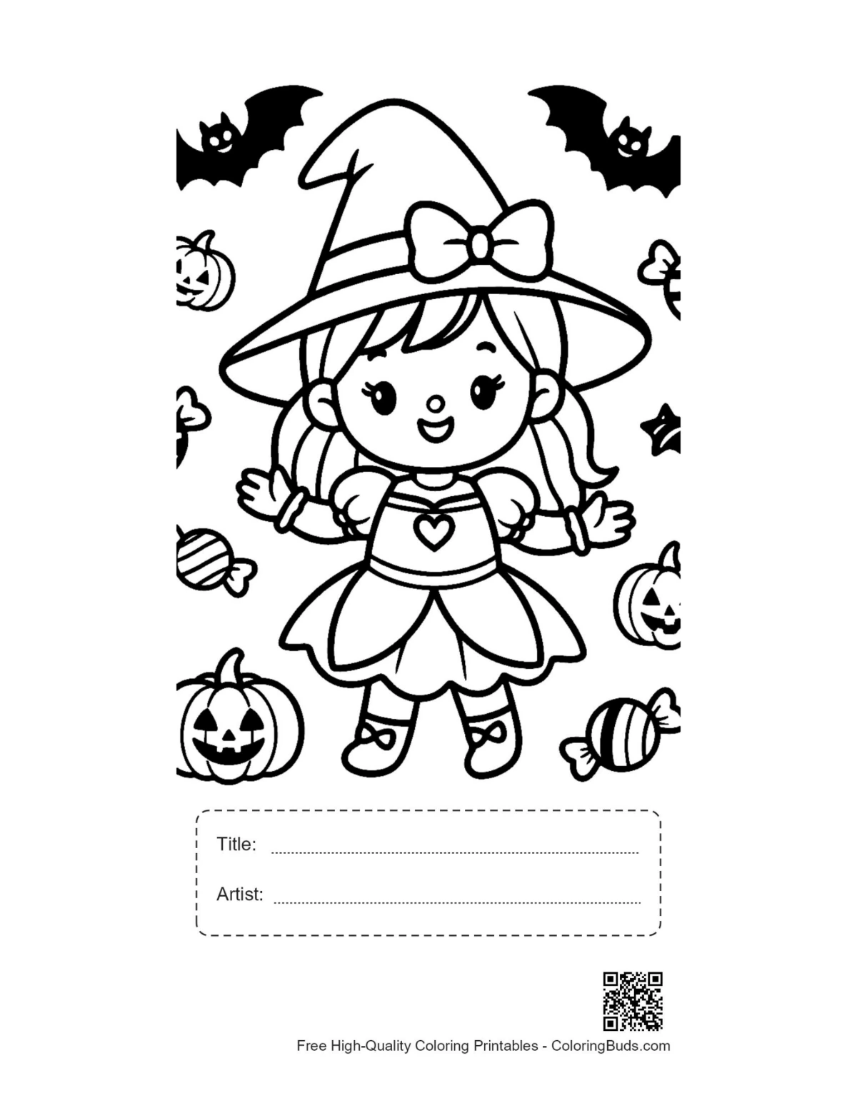 Witch printable with title artist box