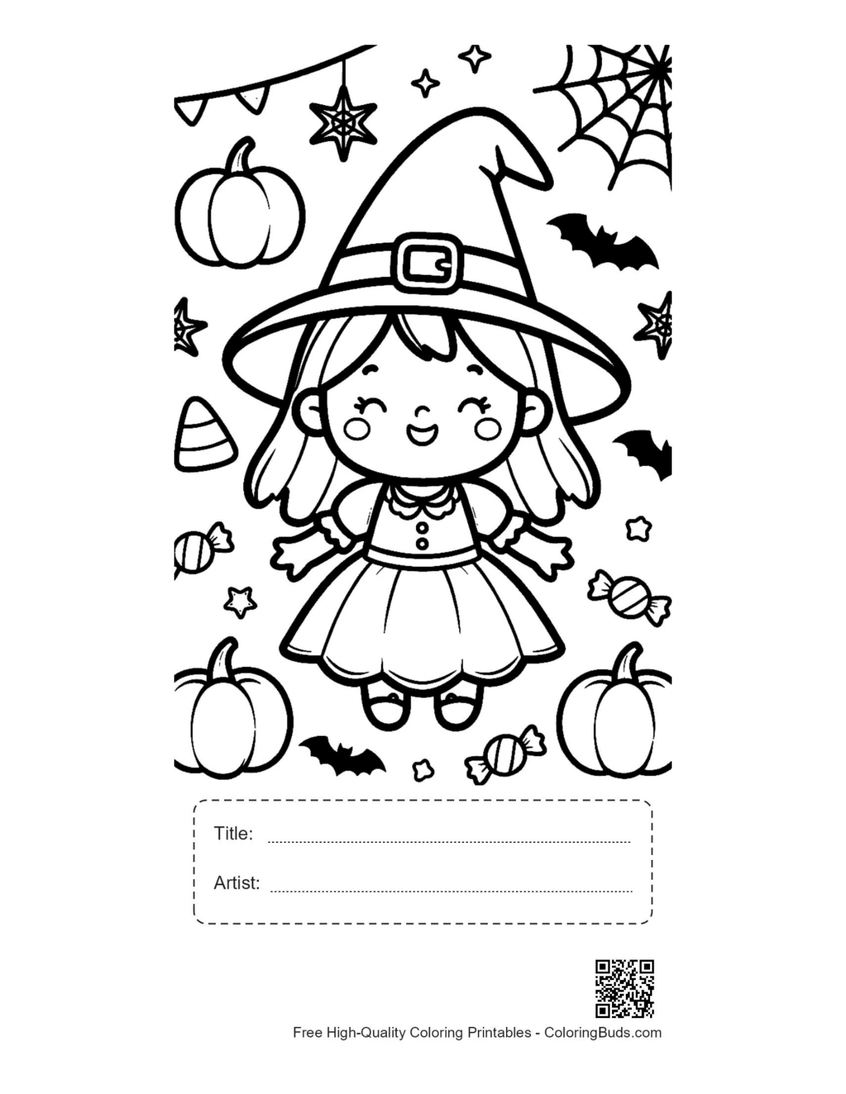 Witch printable with title artist box