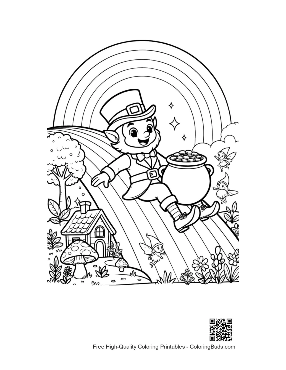 Free printable Leprechaun coloring sheet download