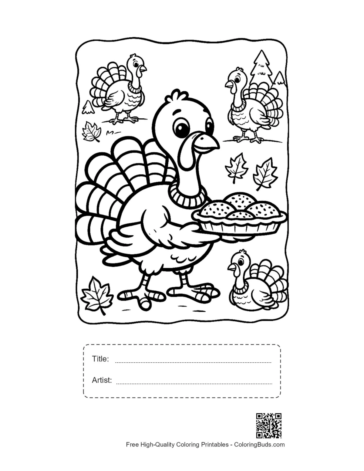 Turkey pie printable with title artist box
