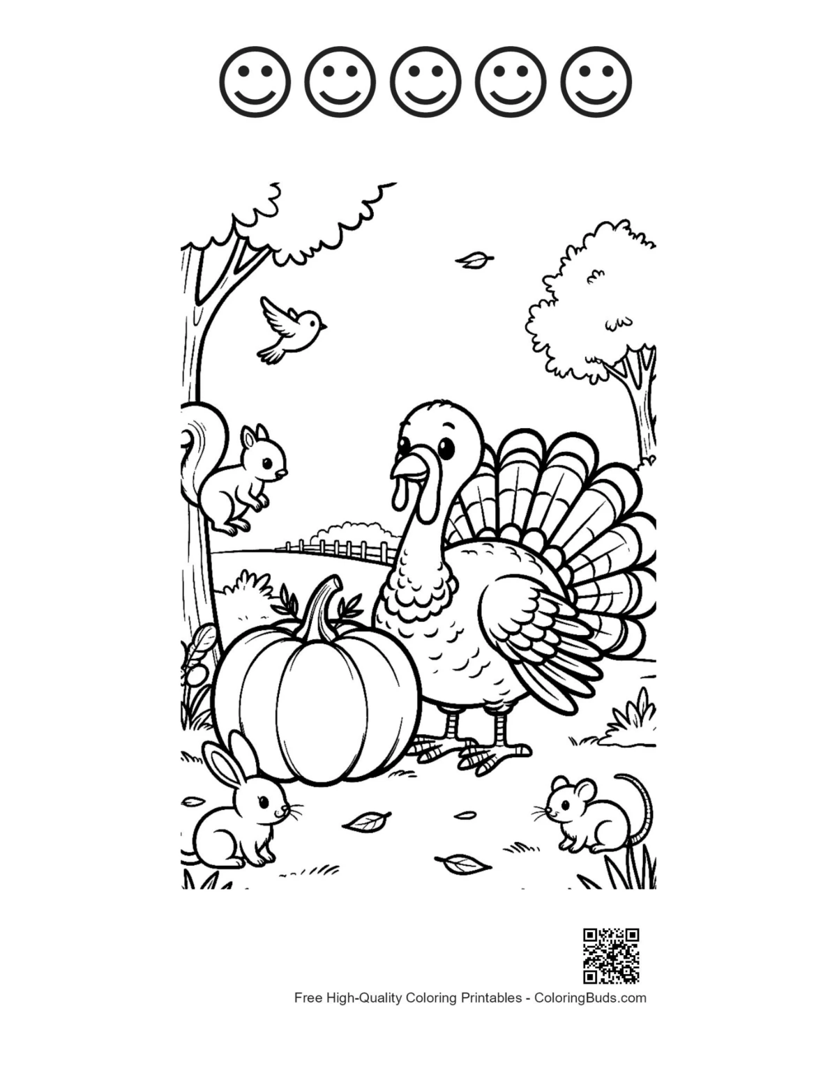 Happy turkey pumpkin patch 5 happy face outline printable