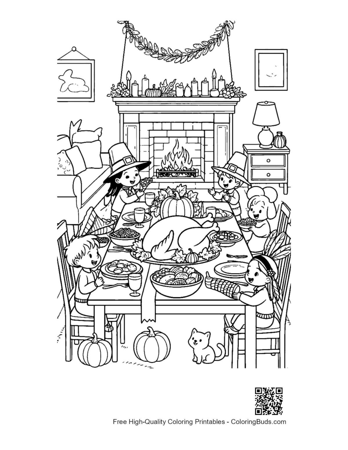 Free turkey coloring page printable