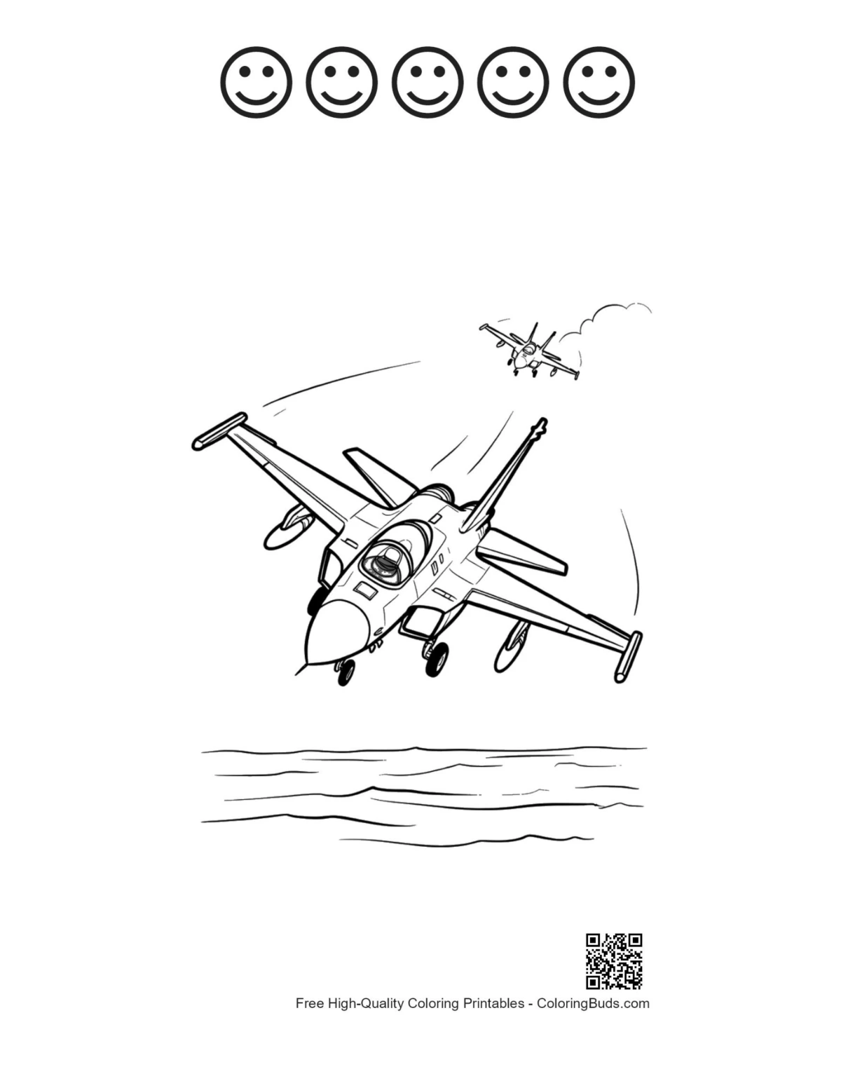Jets sea action printable 5 happy faces