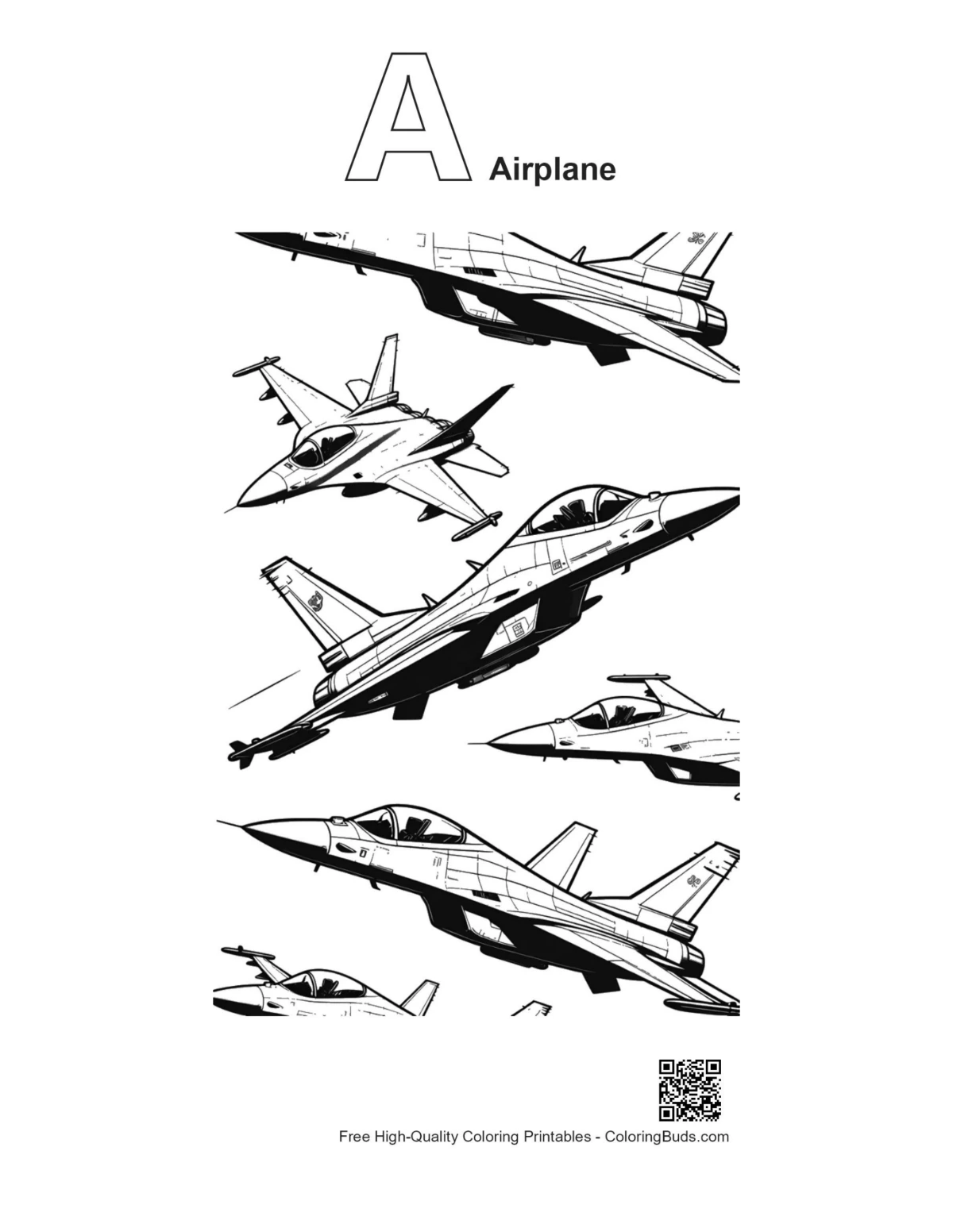 Fighter jets formation with alphabet A outline