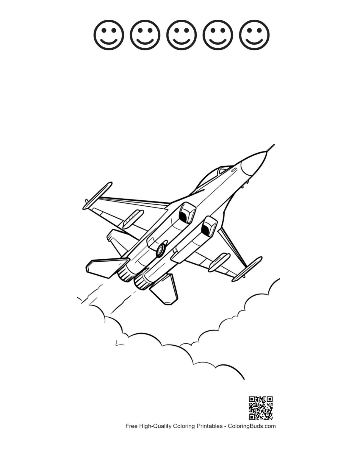 MiG-29 jet printable 5 happy face outlines
